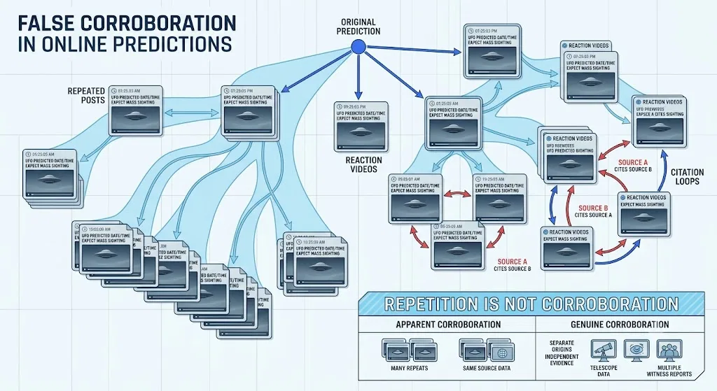 Overview image for When UFO Repetition Looks Like Independent Proof | UFO Deadlines