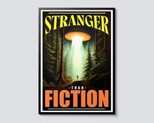 Listing image for Sci-Fi UFO Abduction Print, Retro Illustration Wall Art, Space Fantasy Decor,
