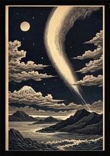 Listing image for Nostalgic Comet Framed Wall Art Poster Canvas Print Picture