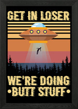 Listing image for UFO Abduction Retro Poster Framed Wall Art Poster Canvas Print Picture