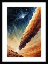Listing image for Beautiful Comet Print Framed Wall Art Decor Picture