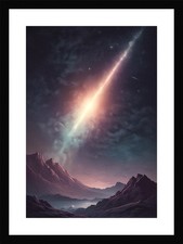 Listing image for Beautiful Comet Print Framed Wall Art Decor Picture