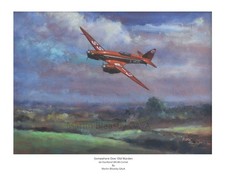 Listing image for de Havilland DH.88 Comet Fine Art A3 Print "Somewhere Over Old Warden"